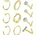 10 Stainless Steel Nose Rings