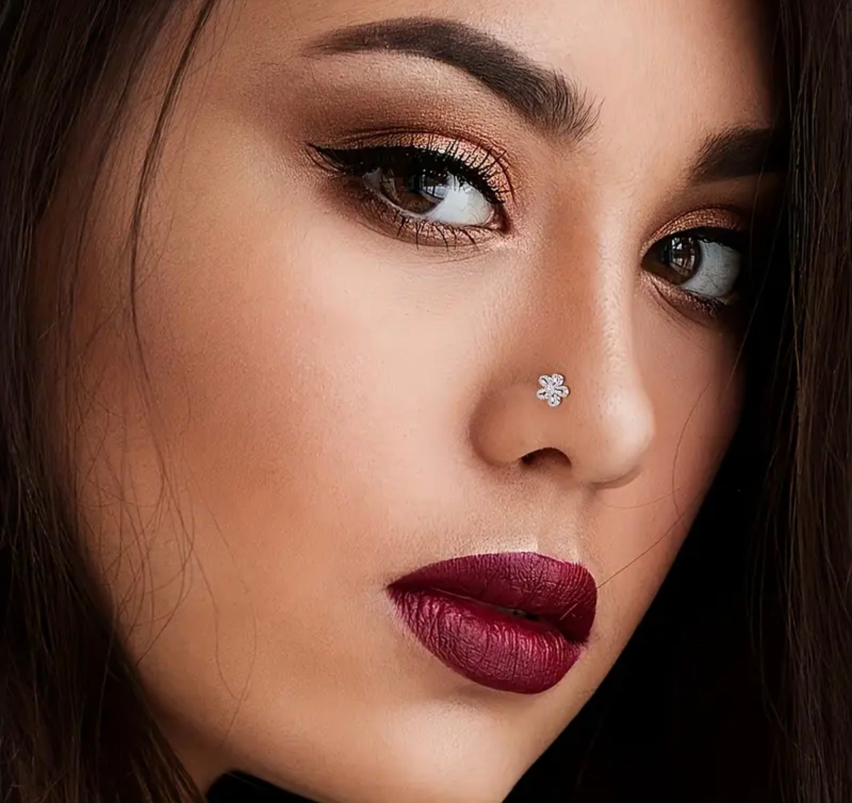 6 Stainless Steel Flower Nose Rings