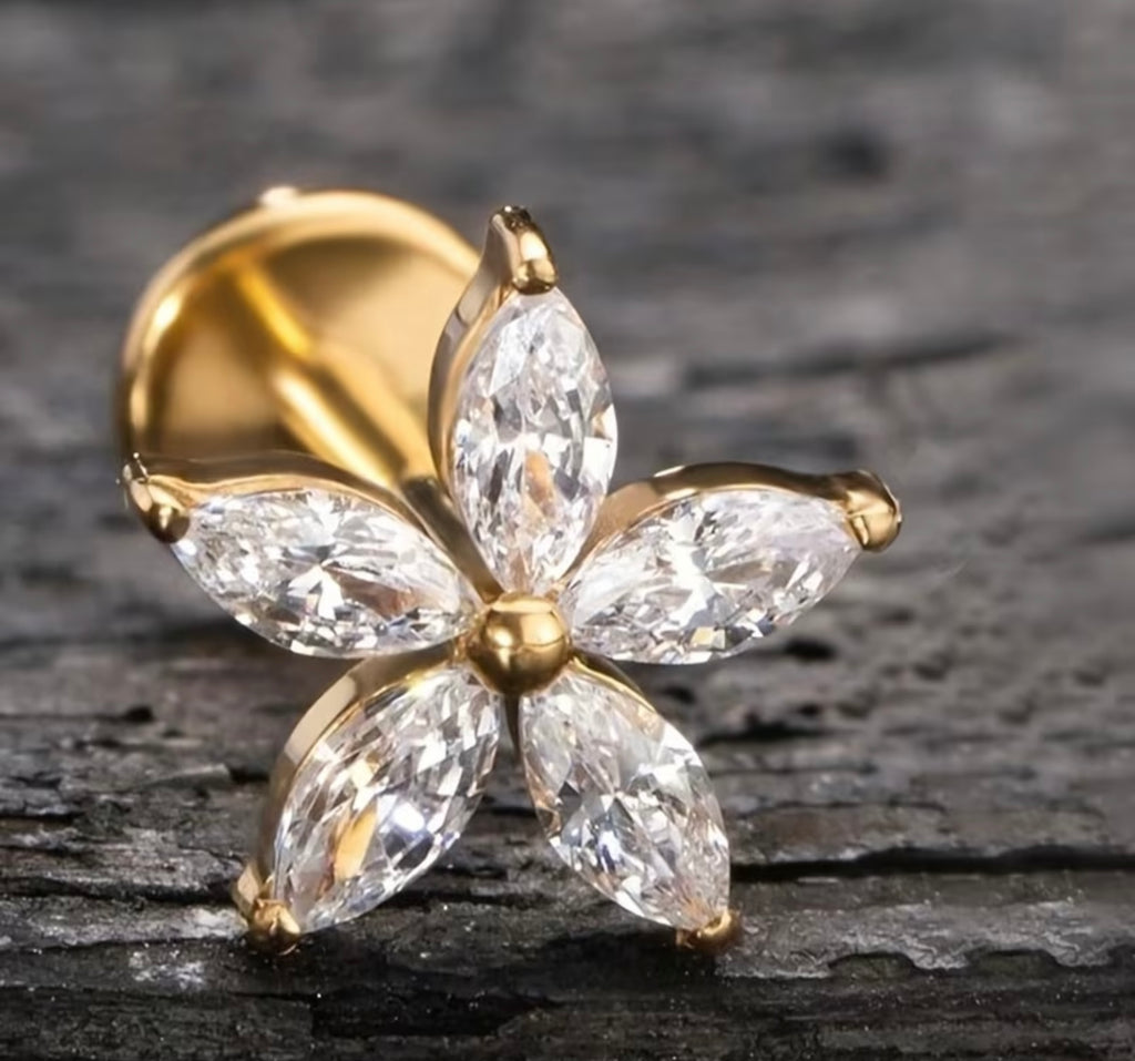 Flat back Flower Earrings