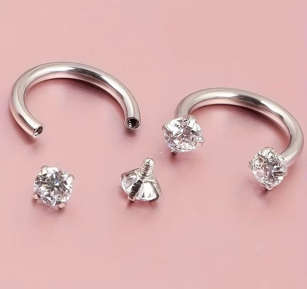 2 Horseshoe Shaped Nose Rings