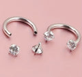 2 Horseshoe Shaped Nose Rings