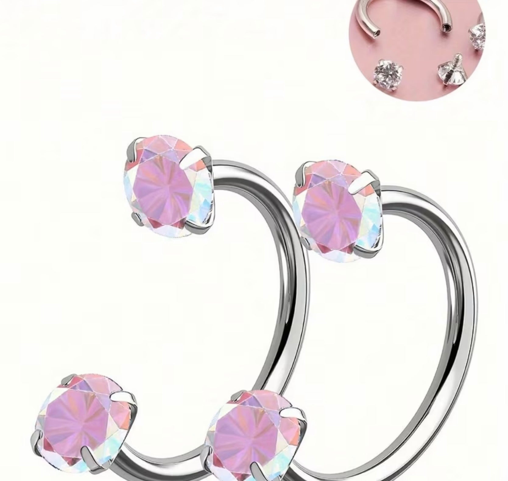2 Horseshoe Shaped Nose Rings