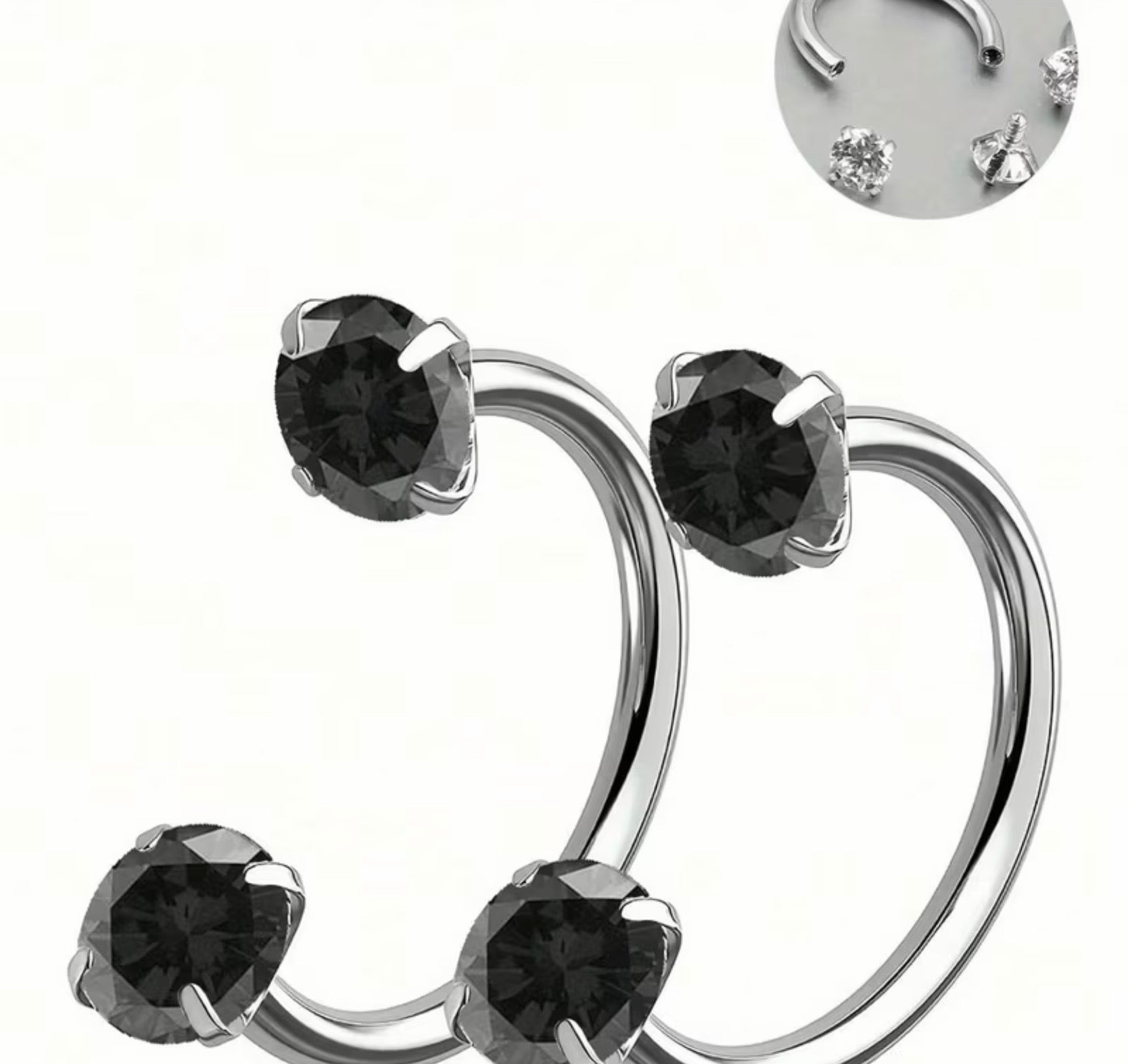 2 Horseshoe Shaped Nose Rings