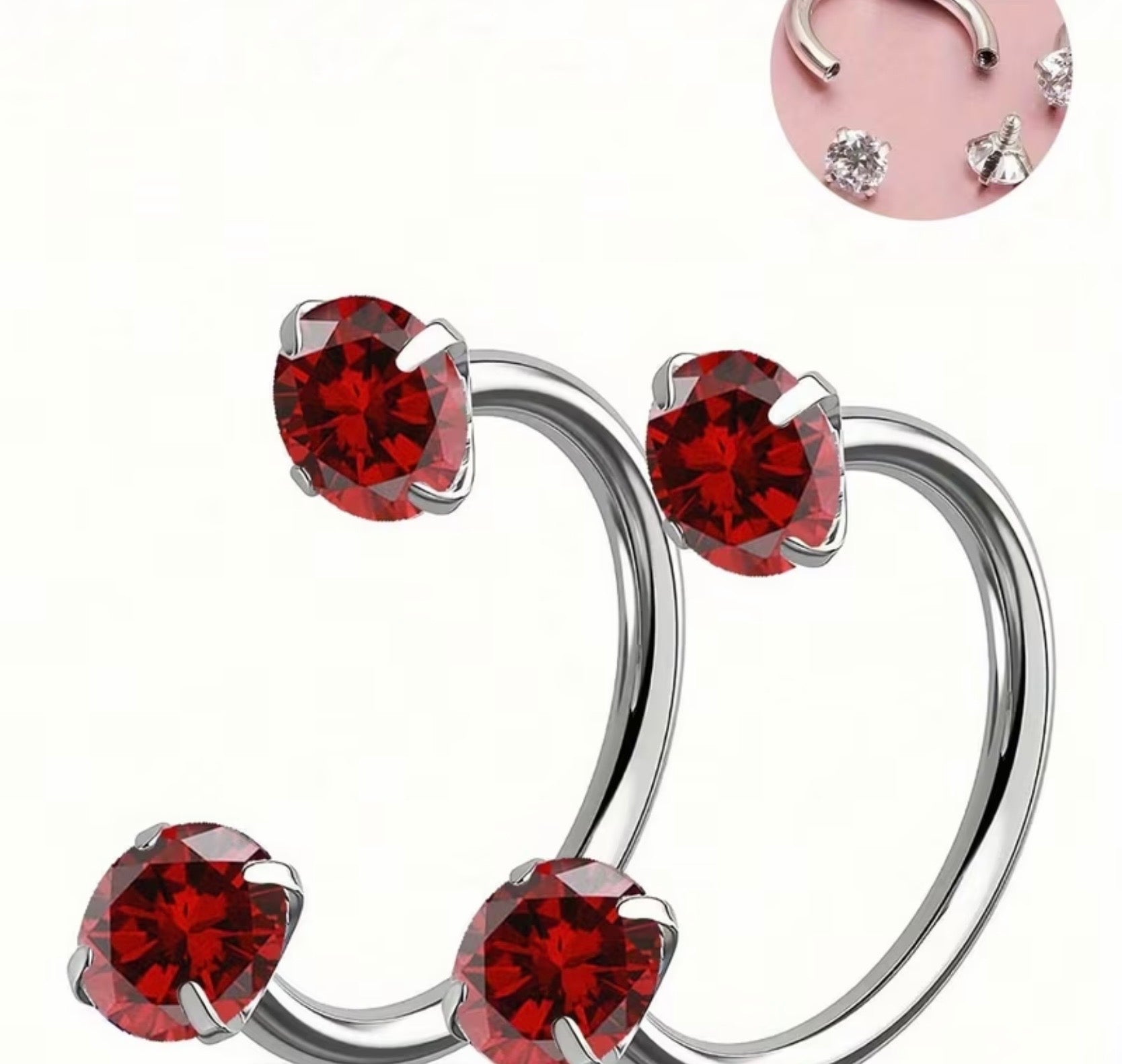 2 Horseshoe Shaped Nose Rings