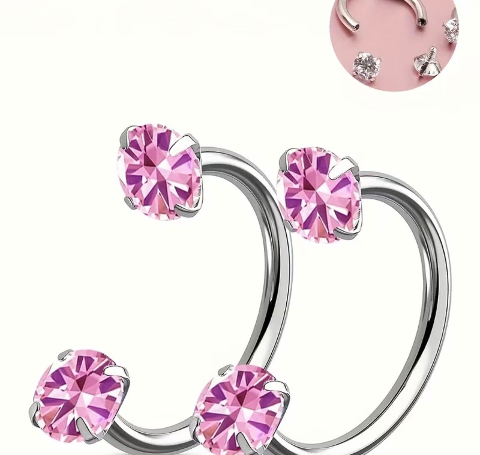 2 Horseshoe Shaped Nose Rings