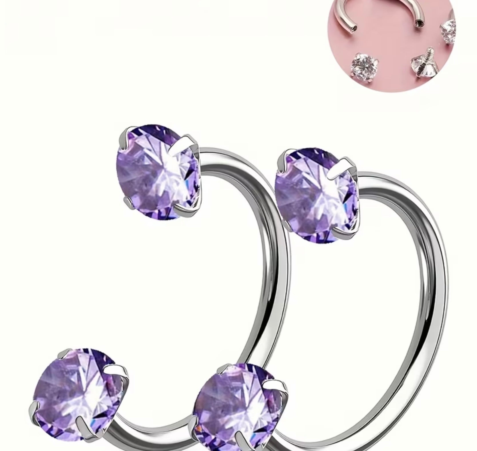 2 Horseshoe Shaped Nose Rings