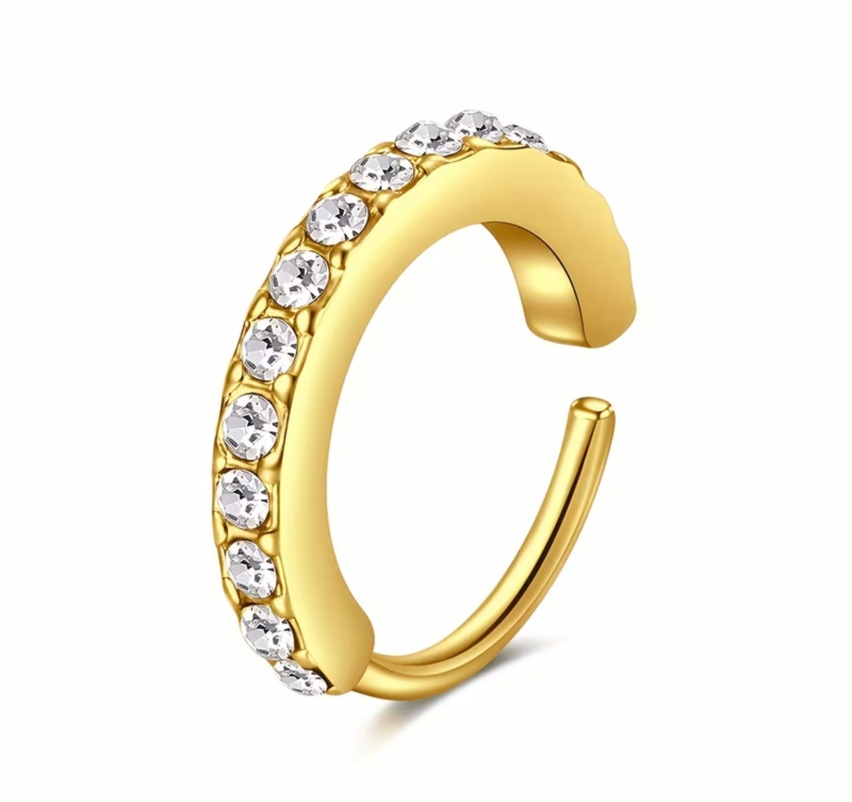 Sparkly Surgical Steel Nose Ring Hoop Cubic Zirconia