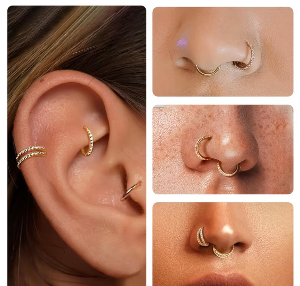 Gold Plated Titanium Hoop Nose Ring