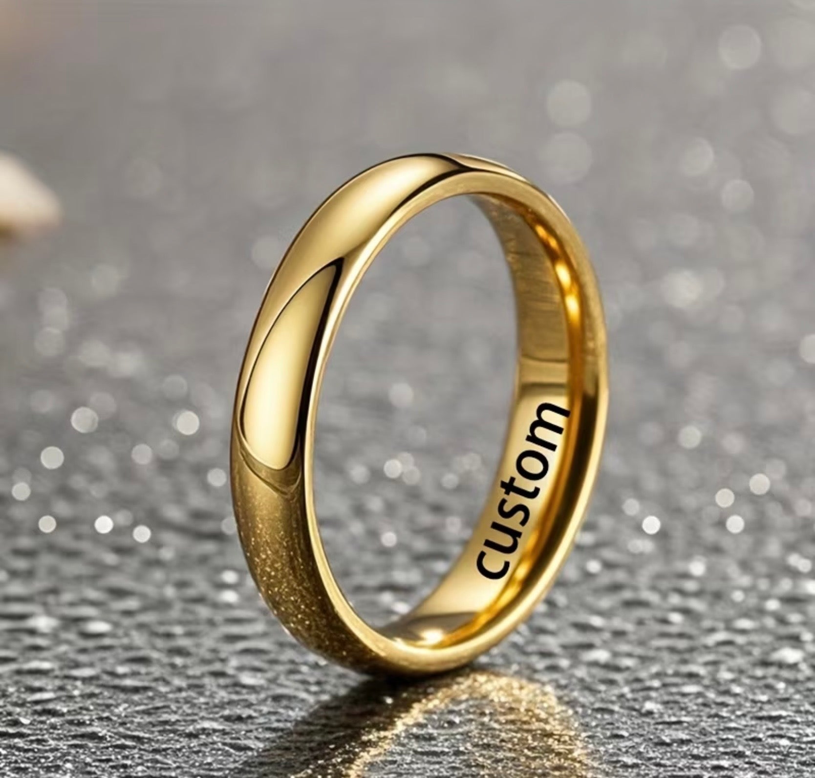 Custom Engraved Gold Plated Ring