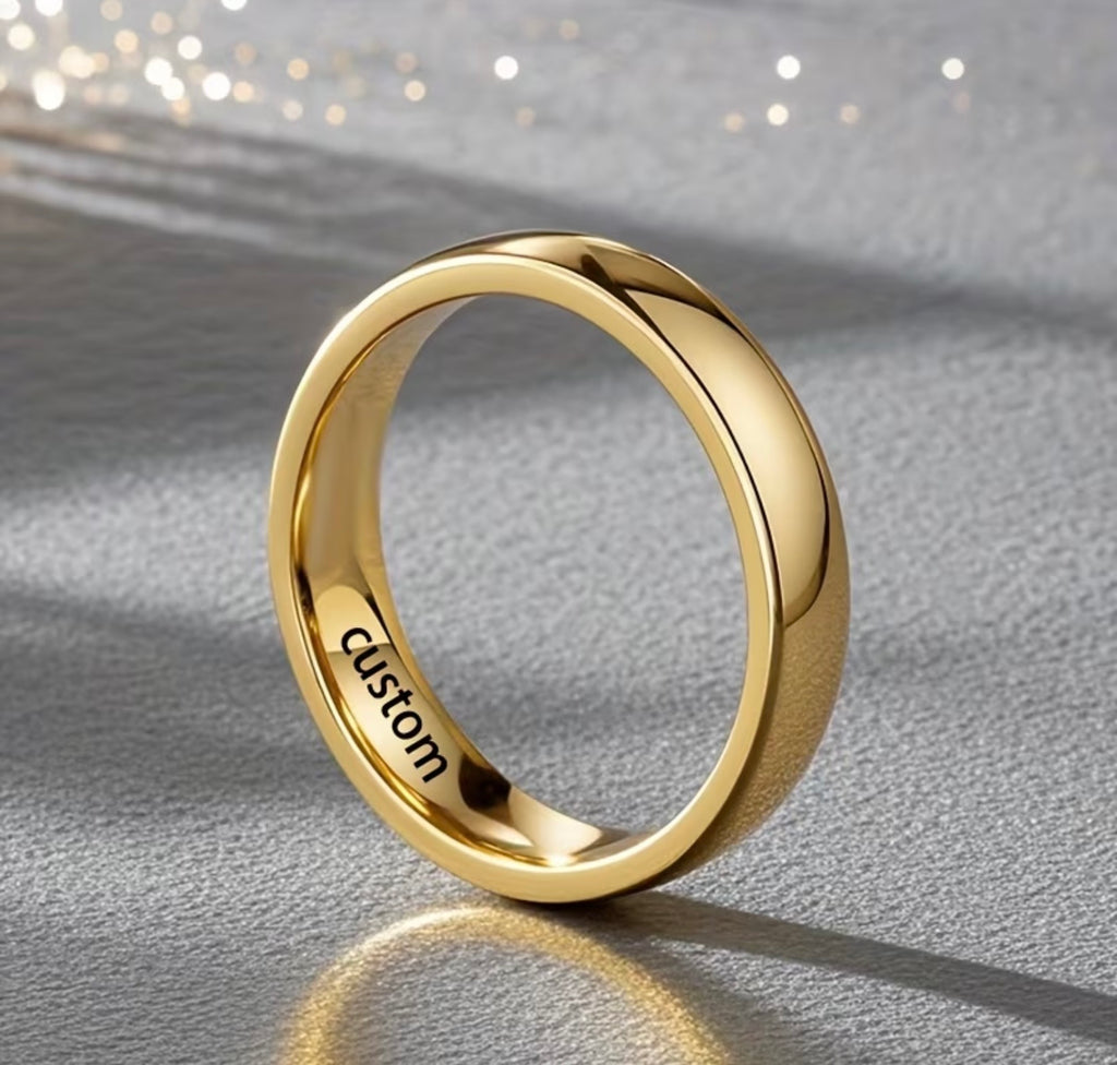 Custom Engraved Gold Plated Ring