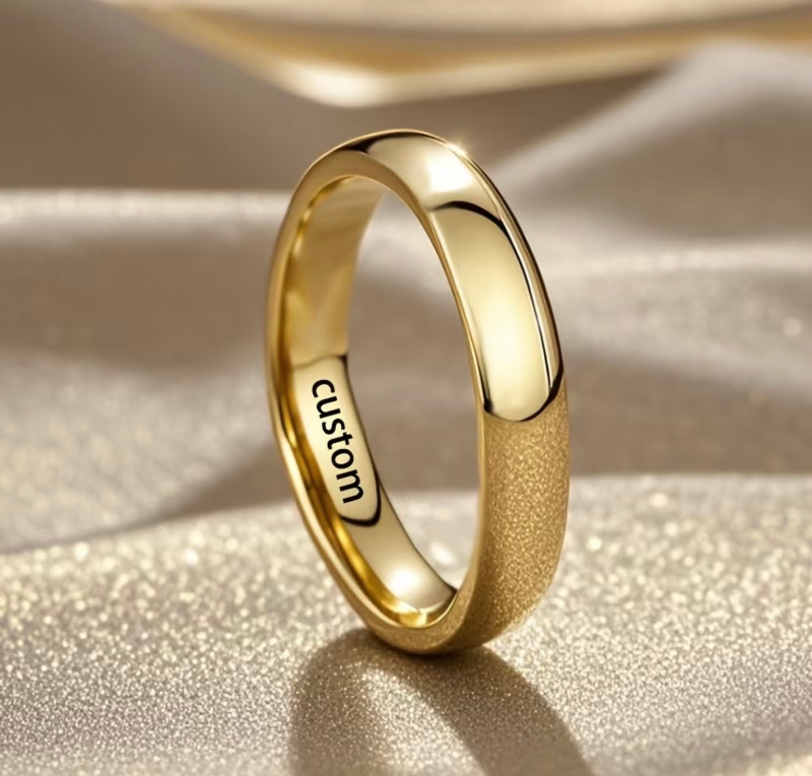 Custom Engraved Gold Plated Ring