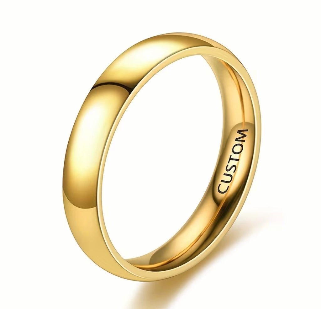 Custom Engraved Gold Plated Ring