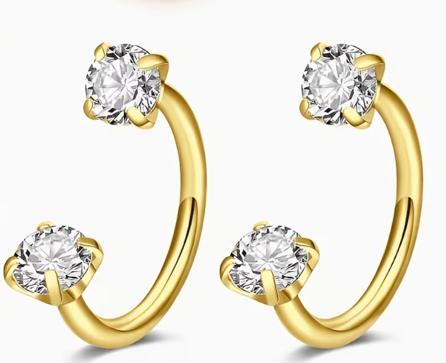2 Horseshoe Shaped Nose Rings