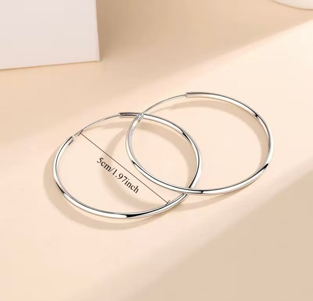 Waterproof Gold Plated Stainless Steel Thin Hoop Earrings