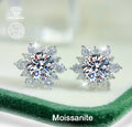 Snowflake 1 Carat White Moissanite S925 Silver Earrings