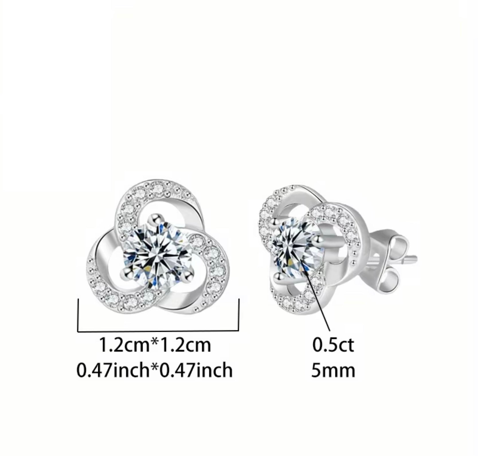 0.5 Carat Moissanite Stud Earrings