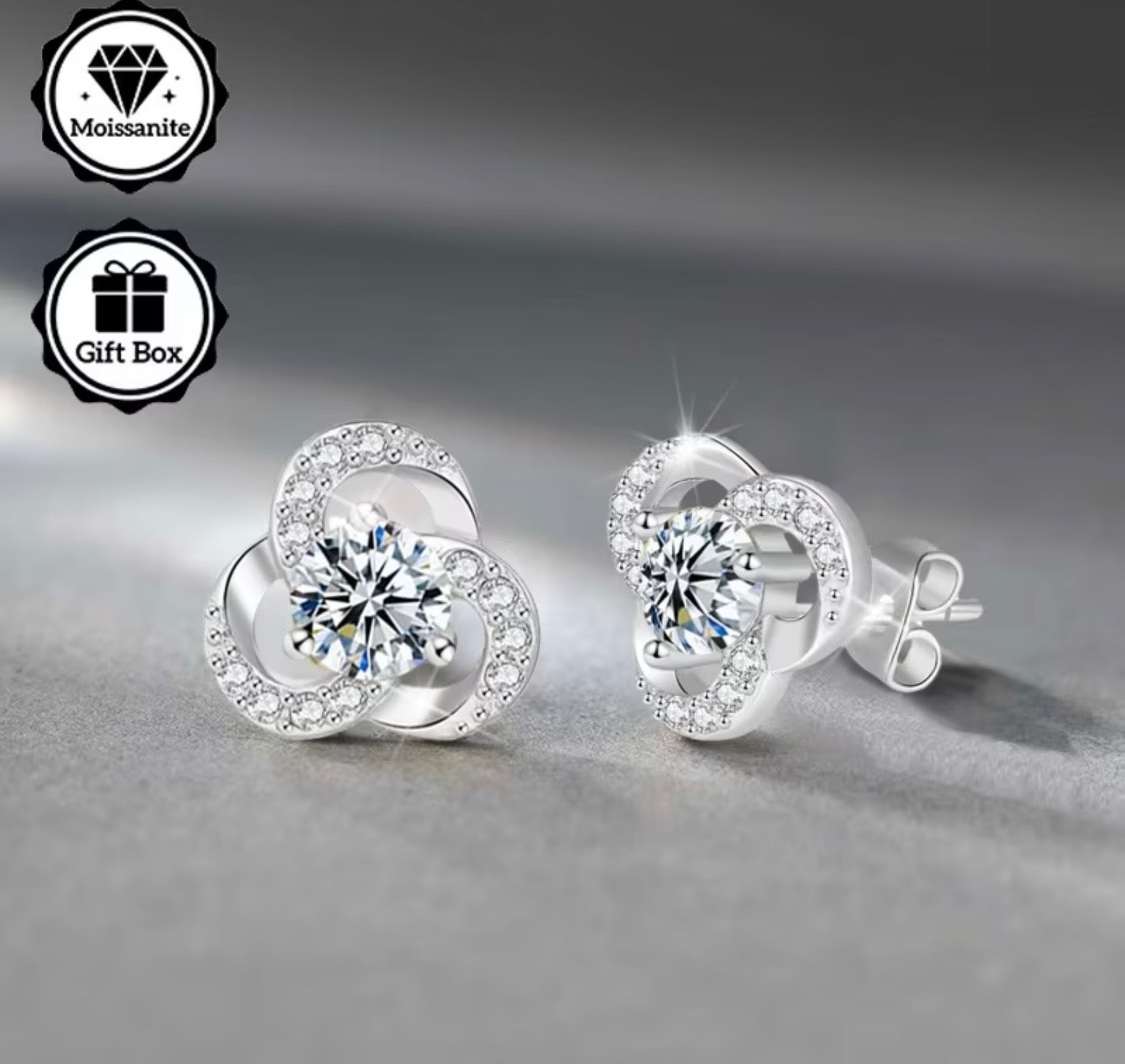 0.5 Carat Moissanite Stud Earrings