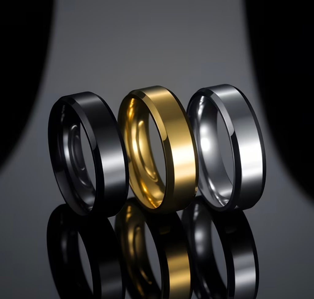 Waterproof Stainless Steel Men’s Ring 3 Pack