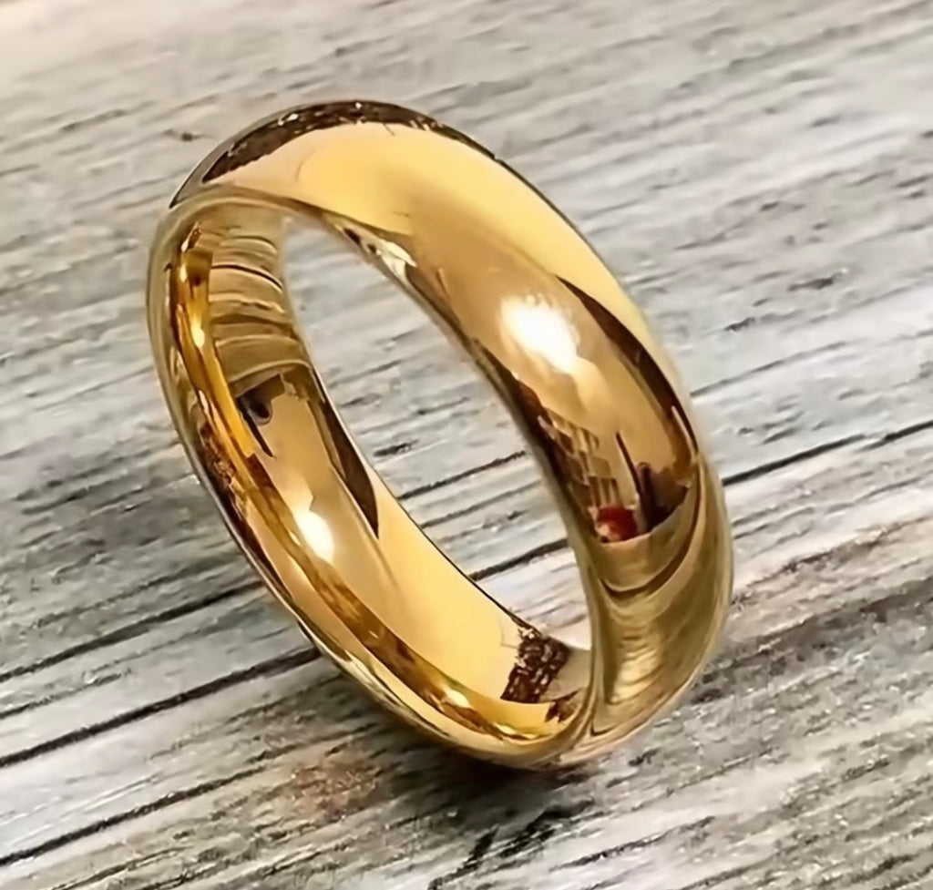 Waterproof Stainless Steel 18K Gold Plated Men’s Ring