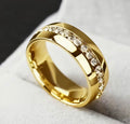 Waterproof 18K Gold Plated Stainless Steel Cubic Zirconia Women’s Ring