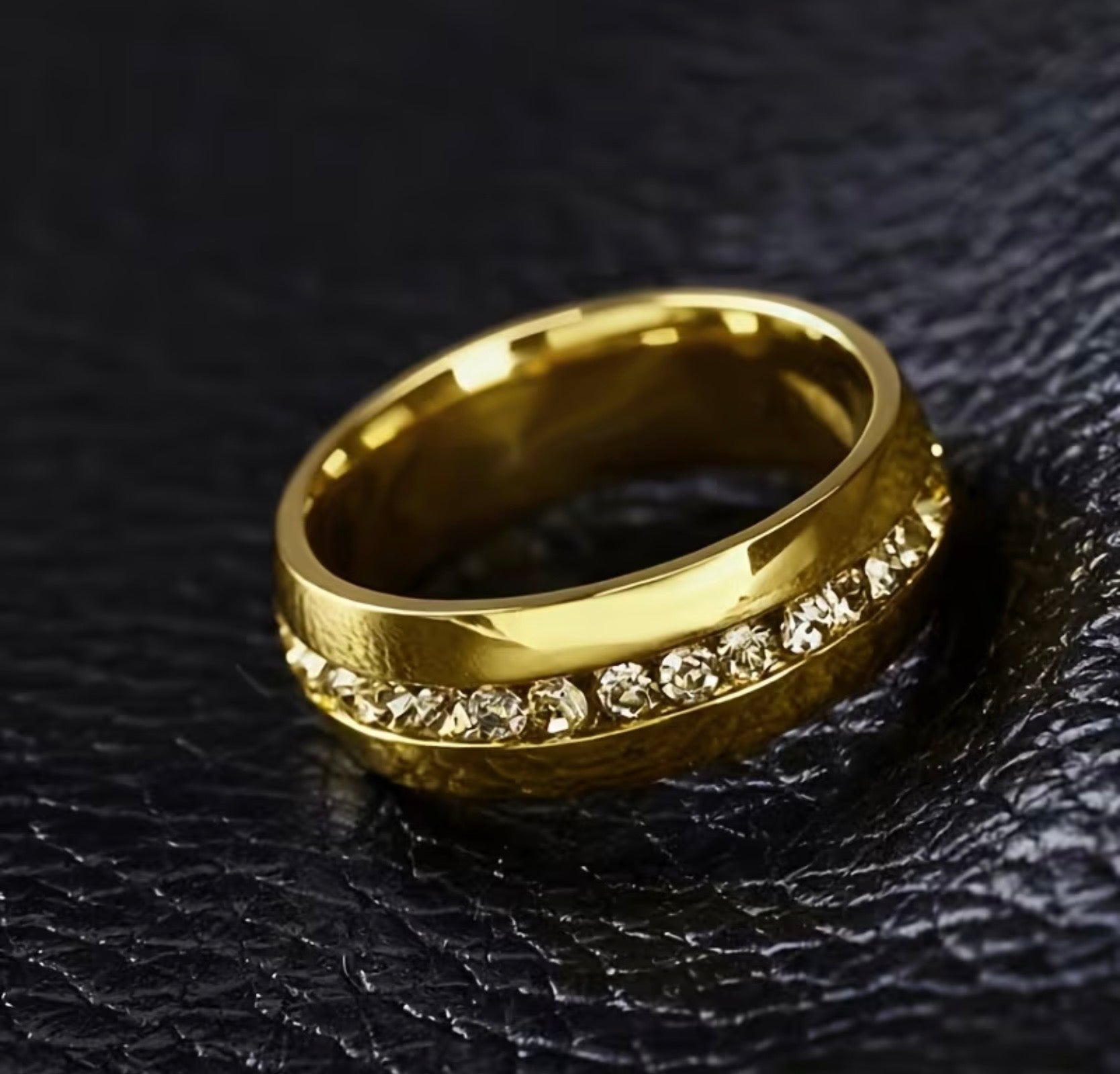 Waterproof 18K Gold Plated Stainless Steel Cubic Zirconia Women’s Ring