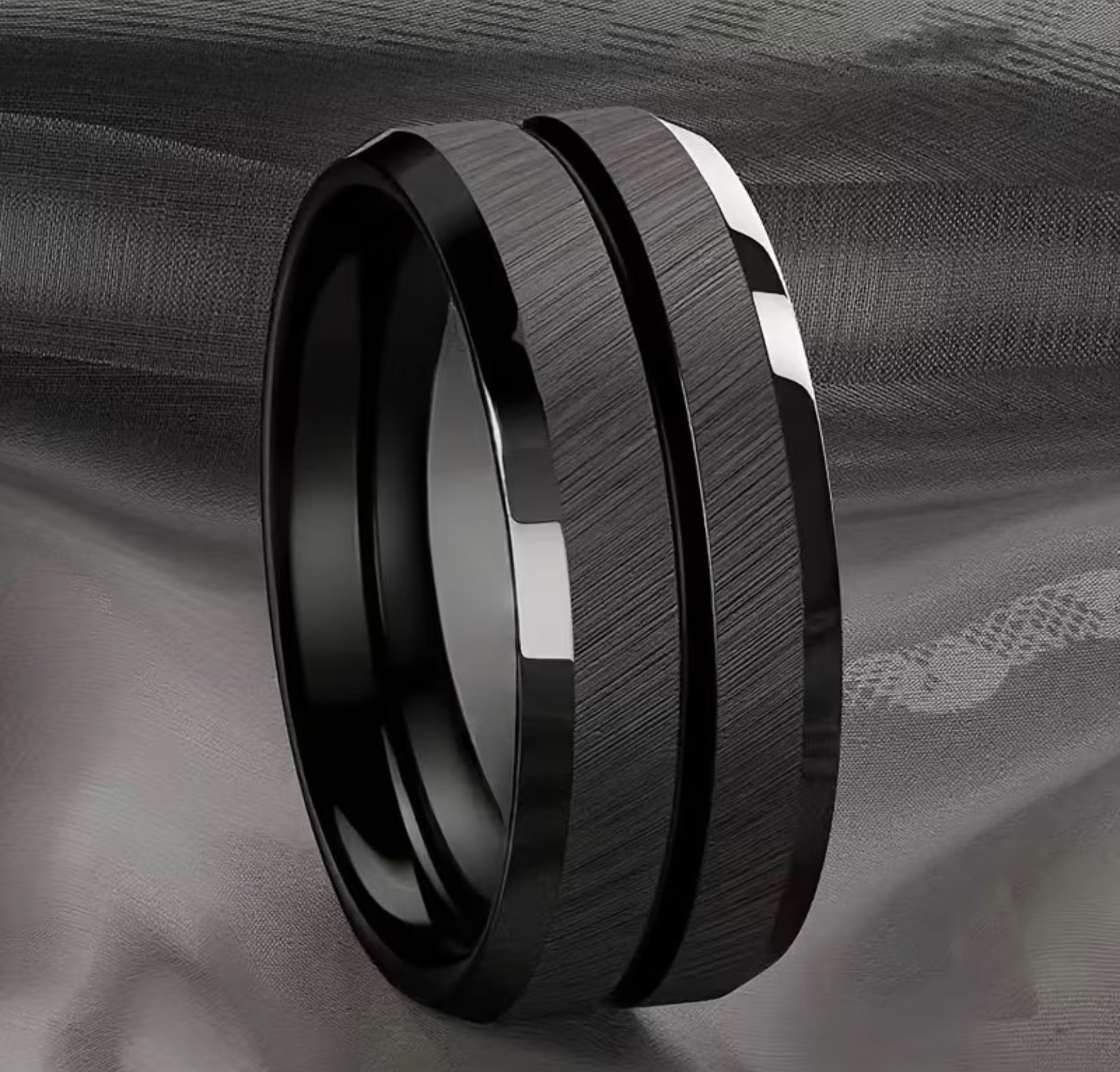 Waterproof Stainless Steel Men’s Black Ring