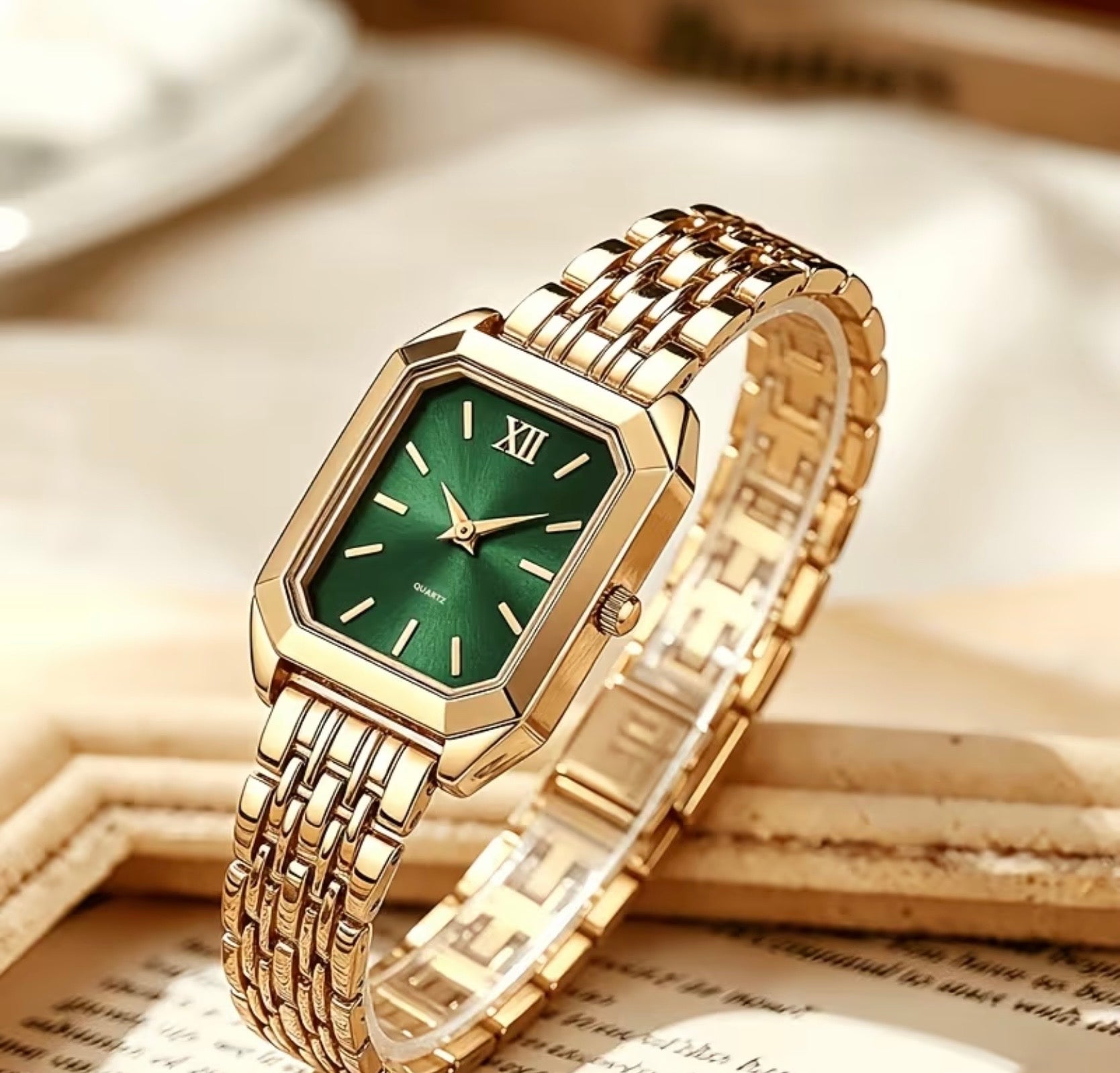 Gold Small Rectangular Watch