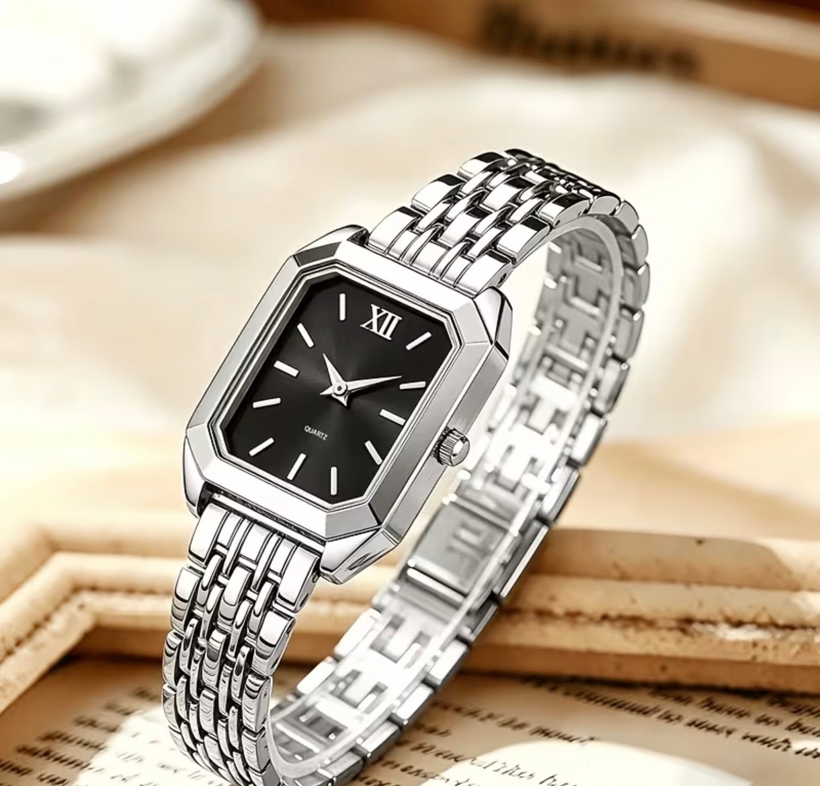 Gold Small Rectangular Watch