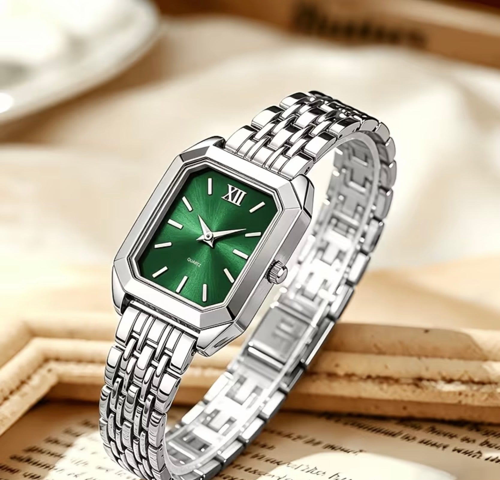 Gold Small Rectangular Watch
