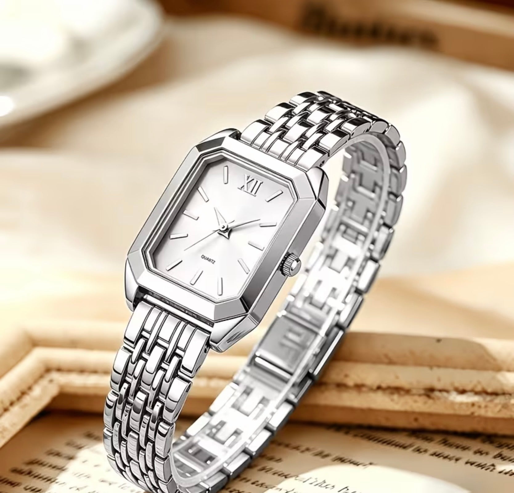 Gold Small Rectangular Watch