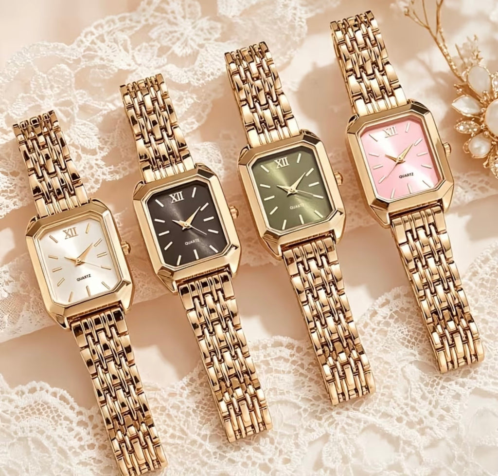 Gold Small Rectangular Watch